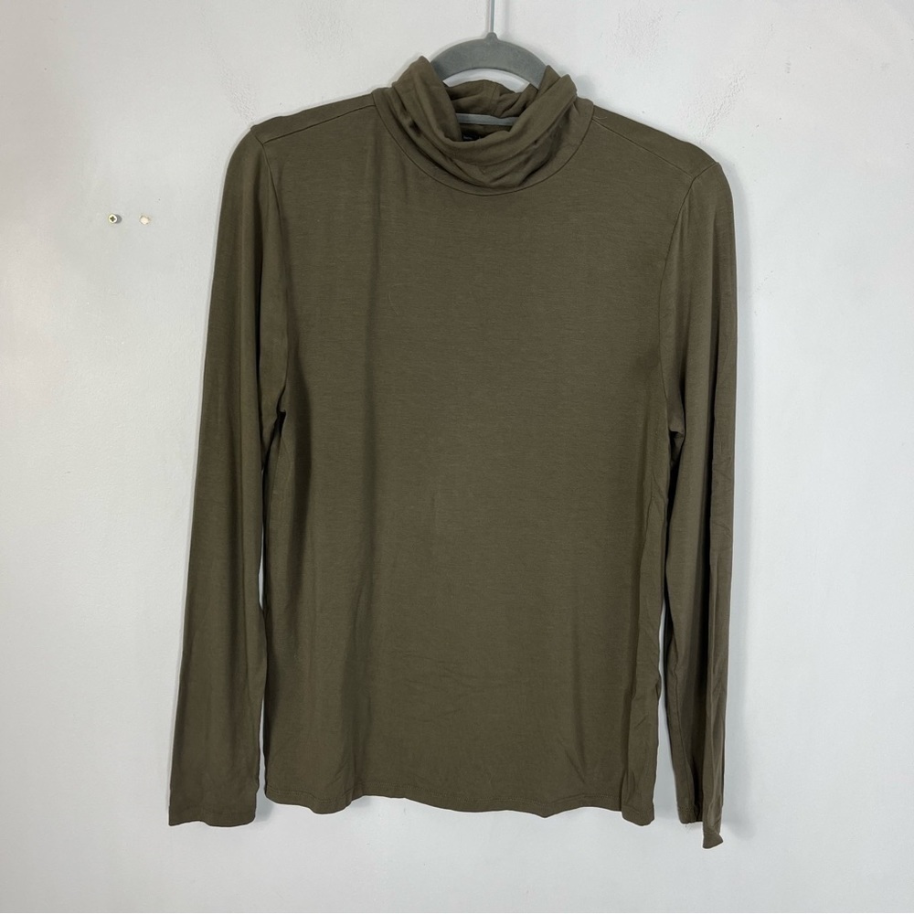 Soaked in Luxury Medium Hanadi Rollneck Long Sleeve Olive Green Shirt Top